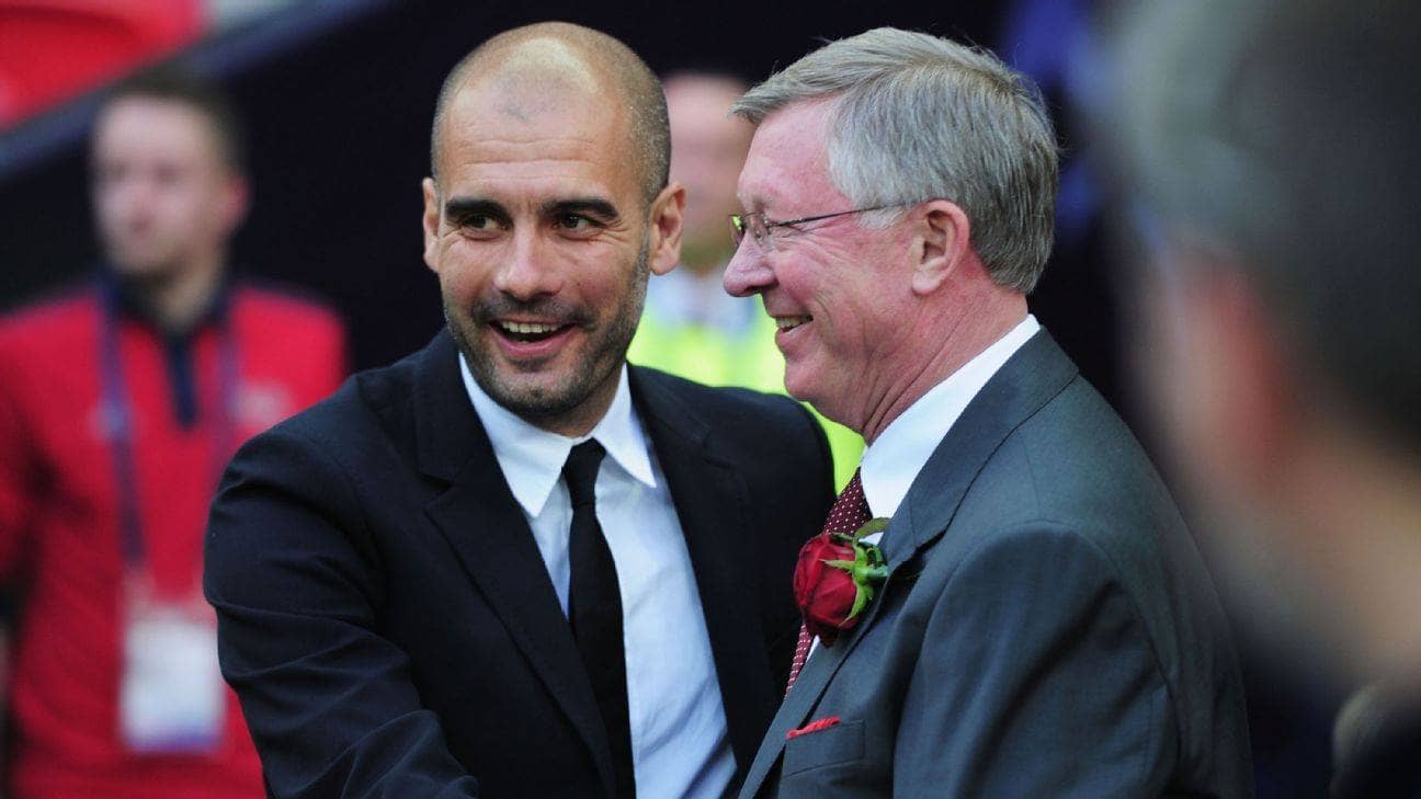 Sir Alex Ferguson welcomes Pep Guardiola to 1000 club