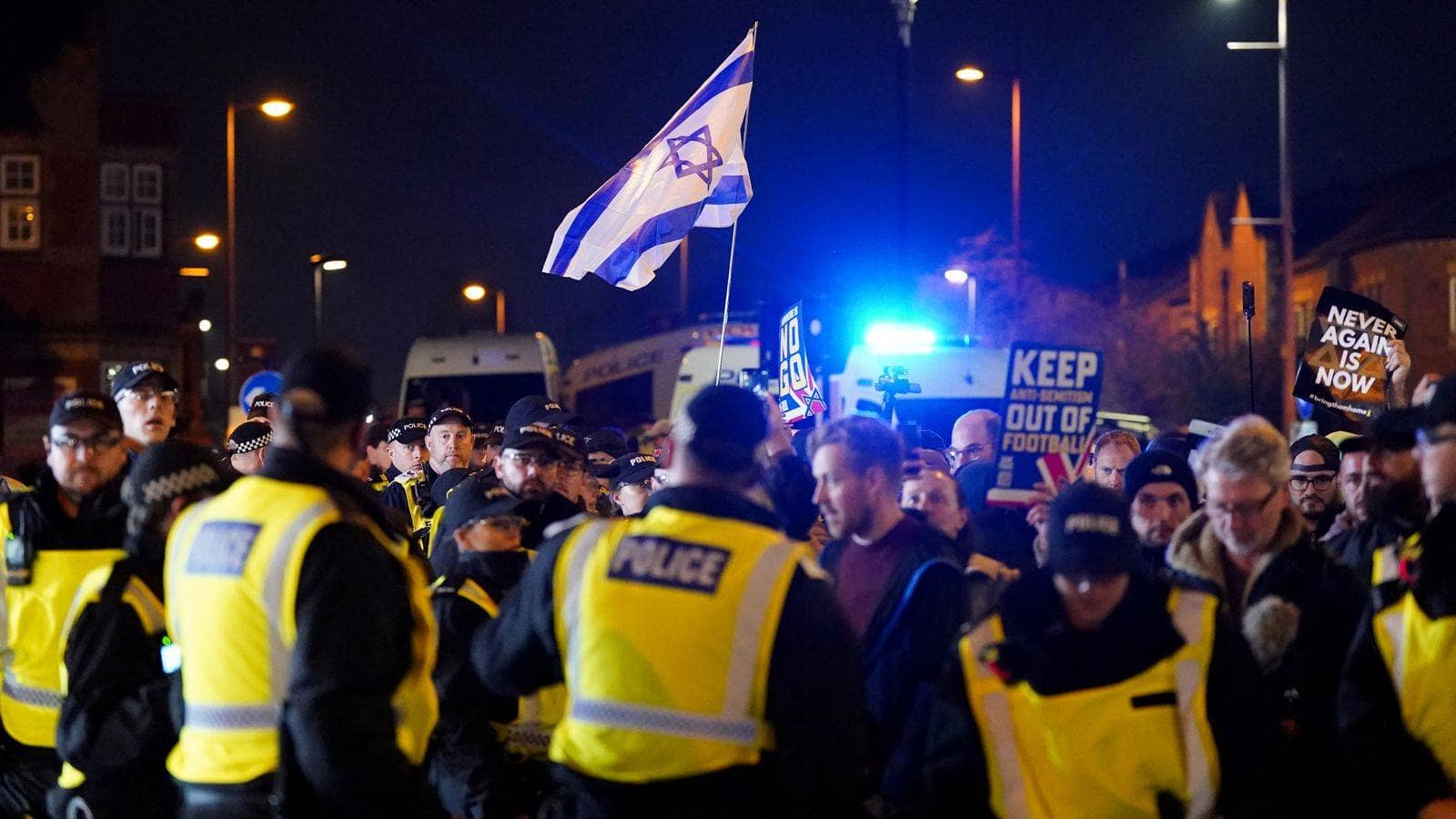 Six arrested amid protests ahead of Maccabi Tel Aviv versus Aston Villa game