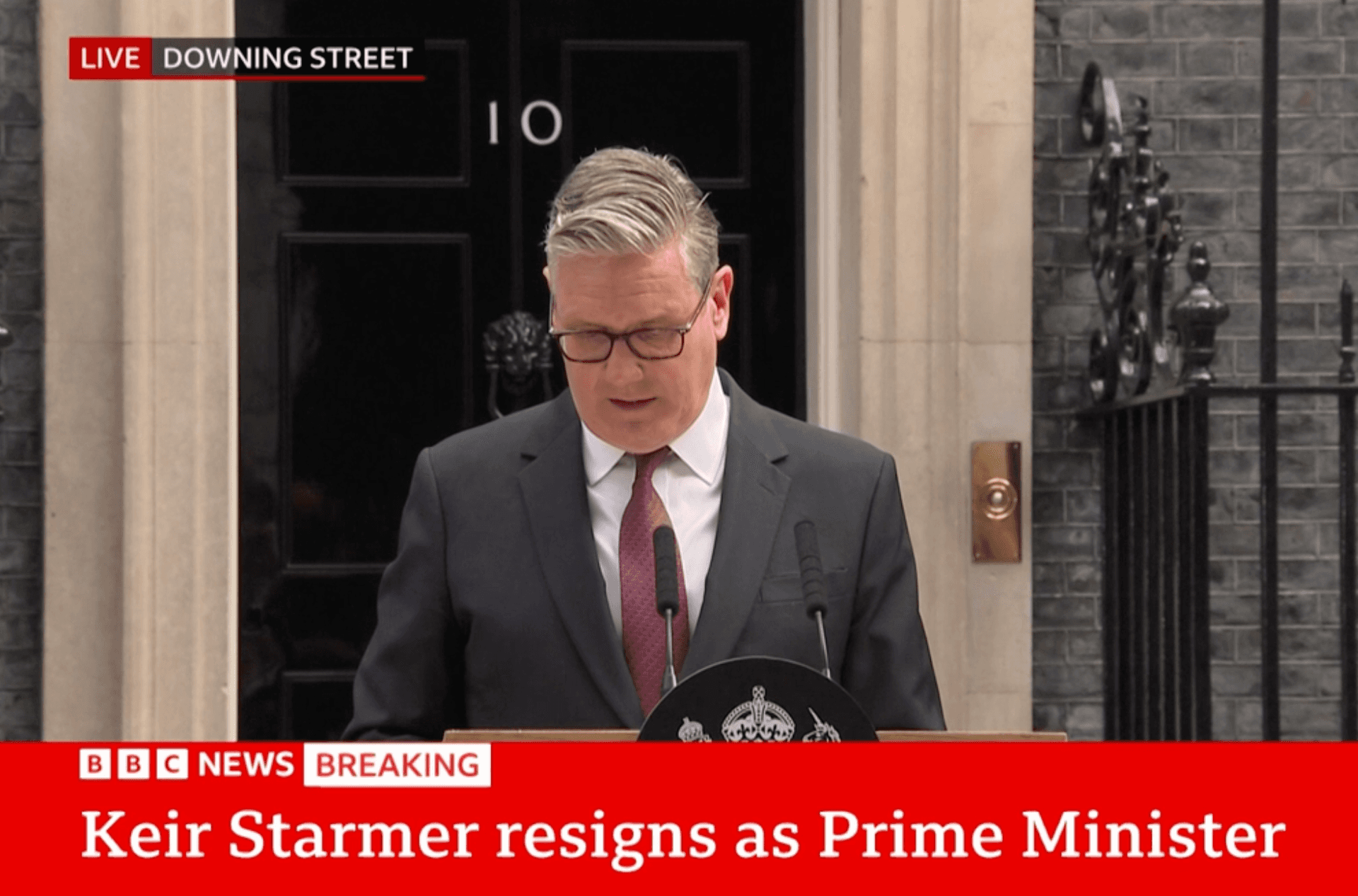 Breaking News PM Keir Starmer resigns