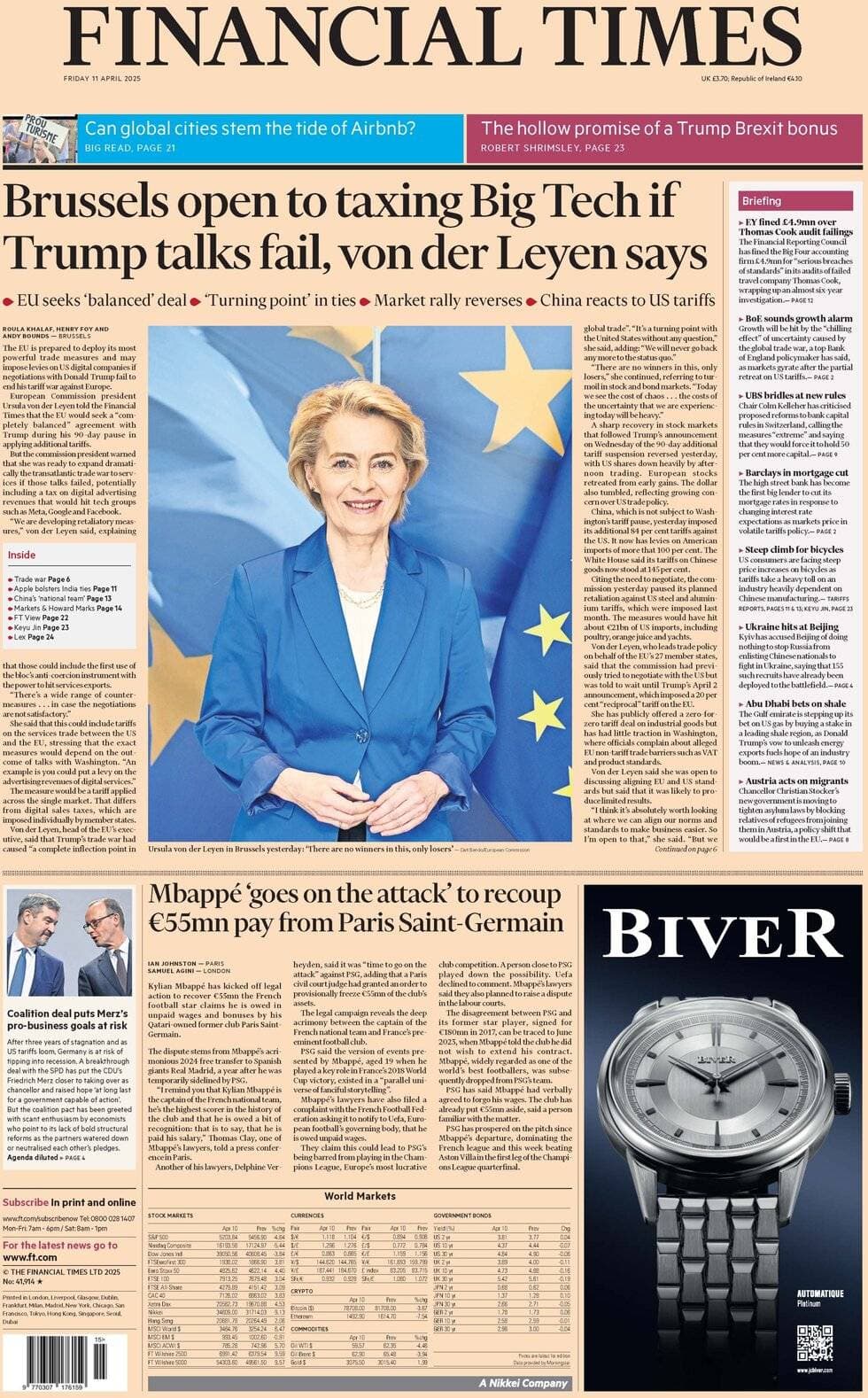 Brussels open to taxing Big Tech if Trump talks fail, von der Leyen says