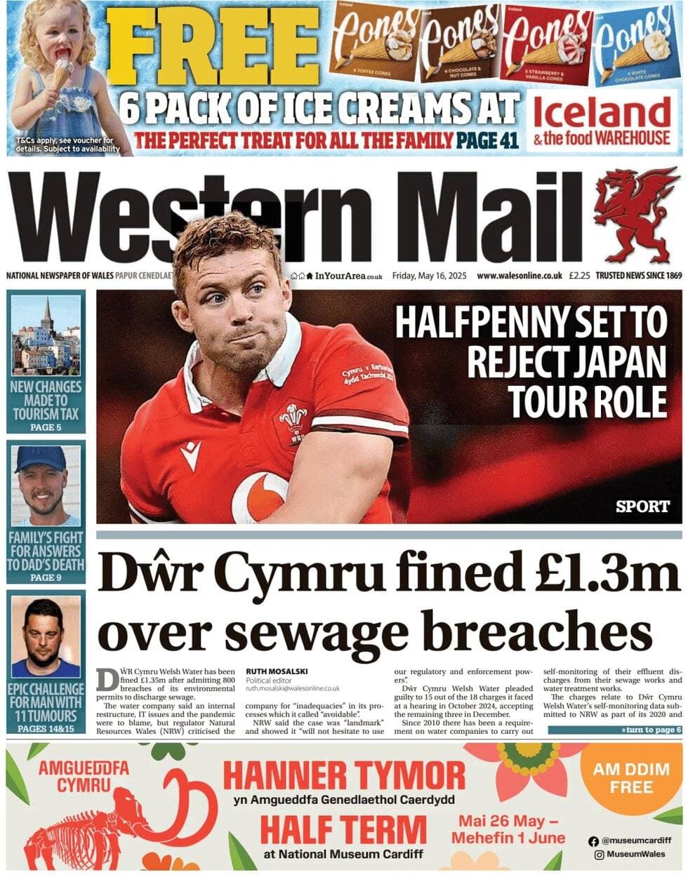 Dwr Cymru fined £1.3m over sewage breaches