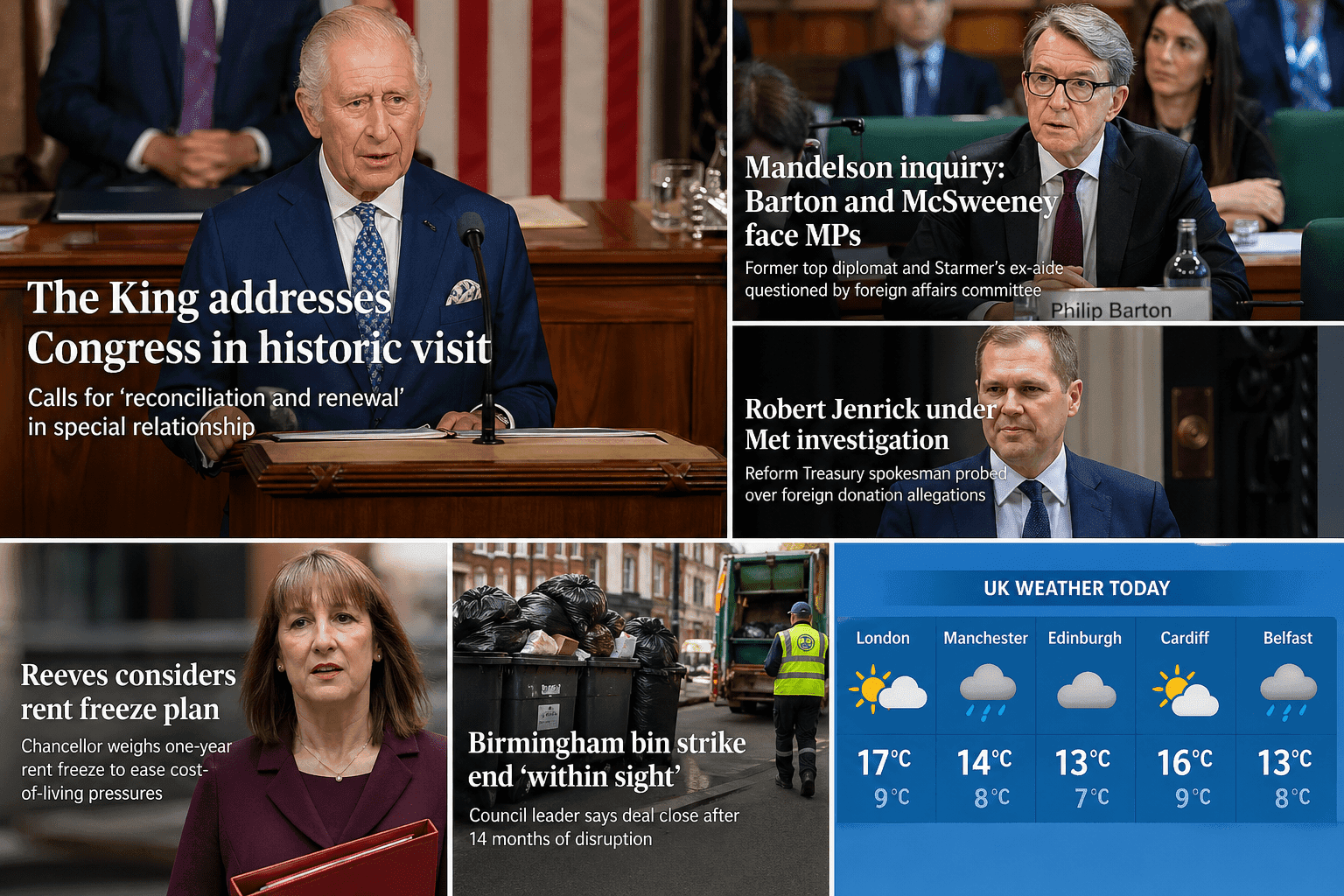 Britain’s day of royal diplomacy, Mandelson pressure and rent politics