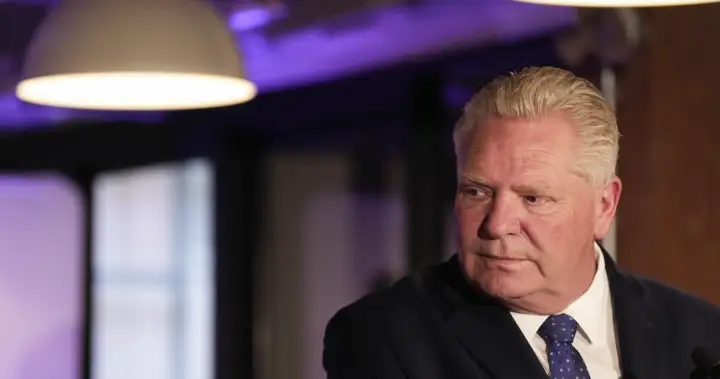 Protesters rally outside Doug Ford’s Etobicoke office over new regulations