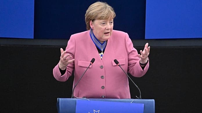Angela Merkel receives European Order of Merit, highlights security concerns