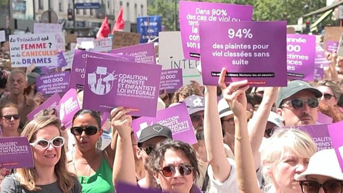 Thousands protest in France for action against sexual violence after murder Thousands protest in France for action against sexual violence after murder