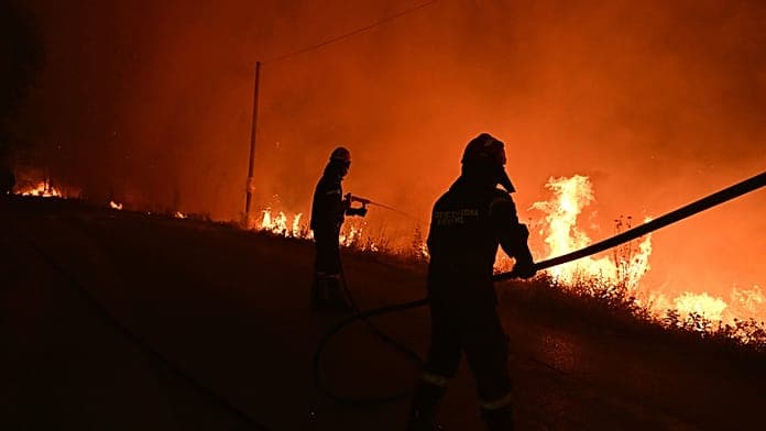 Three firefighters die battling wildfires in Greece amid strong winds