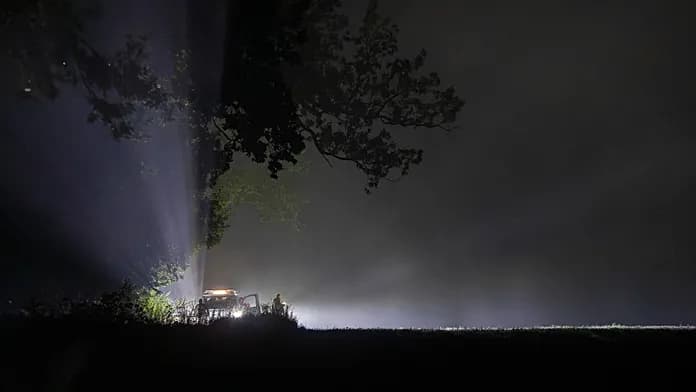 Lithuanian police secure site where drone debris was discovered Lithuanian police secure site where drone debris was discovered