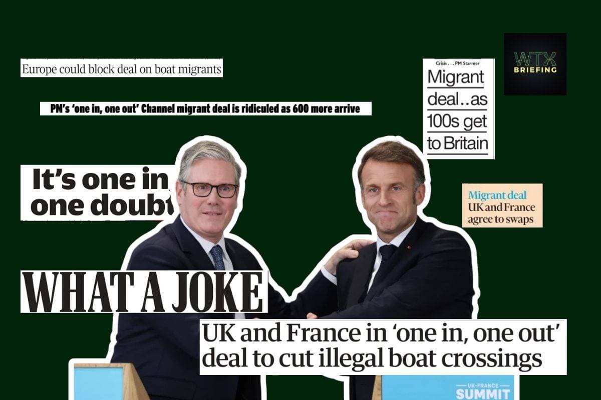 UK-France announce migrant deal – Heatwave arrives – UK economy shrinks