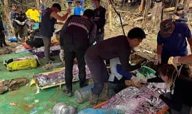 Four men rescued from flooded Laos cave after over a week trapped Four men rescued from flooded Laos cave after over a week trapped