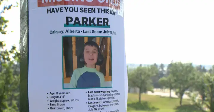 Search for missing 11-year-old Parker continues in Calgary after Amber Alert expires Search for missing 11-year-old Parker continues in Calgary after Amber Alert expires