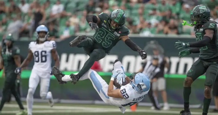 Riders defeat Argonauts 28-24, halting Toronto’s winning streak Riders defeat Argonauts 28-24, halting Toronto’s winning streak