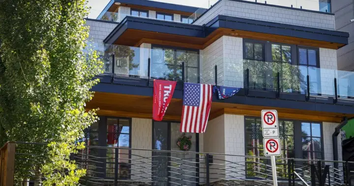 Calgary home displaying pro-Trump flags vandalised during trade tensions Calgary home displaying pro-Trump flags vandalised during trade tensions
