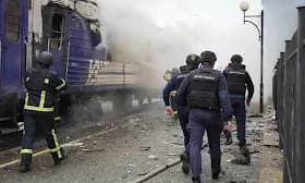Russia launches drone strike on Ukrainian train after officials’ visit Russia launches drone strike on Ukrainian train after officials’ visit