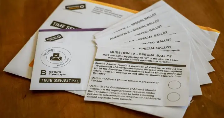 Alberta premier highlights error correction in referendum ballot packages Alberta premier highlights error correction in referendum ballot packages