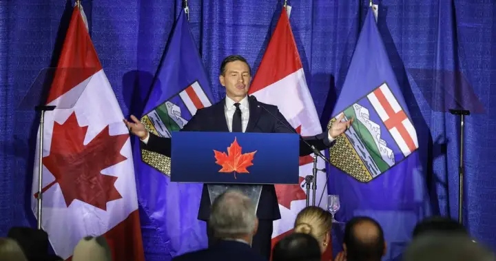 Pierre Poilievre asks Albertans to stay committed to Canada before vote